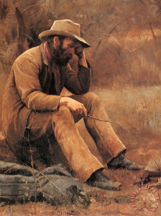Down on His Luck [detail] painting - Frederick Mccubbin Down on His Luck [detail] Art Print